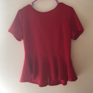 Red Peplum Top (Large)
